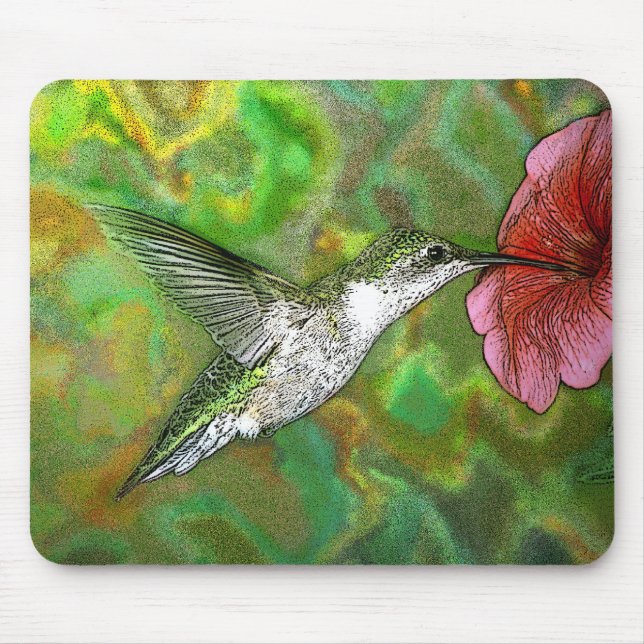 Ruby-throated-Hummingbird-4219-2 Mouse Mat (Front)