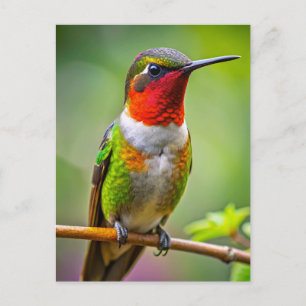 Ruby-throated Hummingbird at rest Postcard