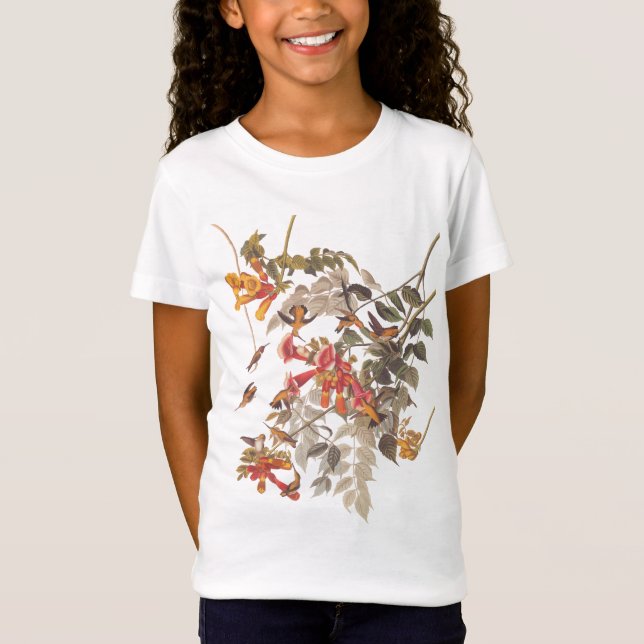 Ruby Throated Hummingbird Audubon Plate 47 T-Shirt (Front)