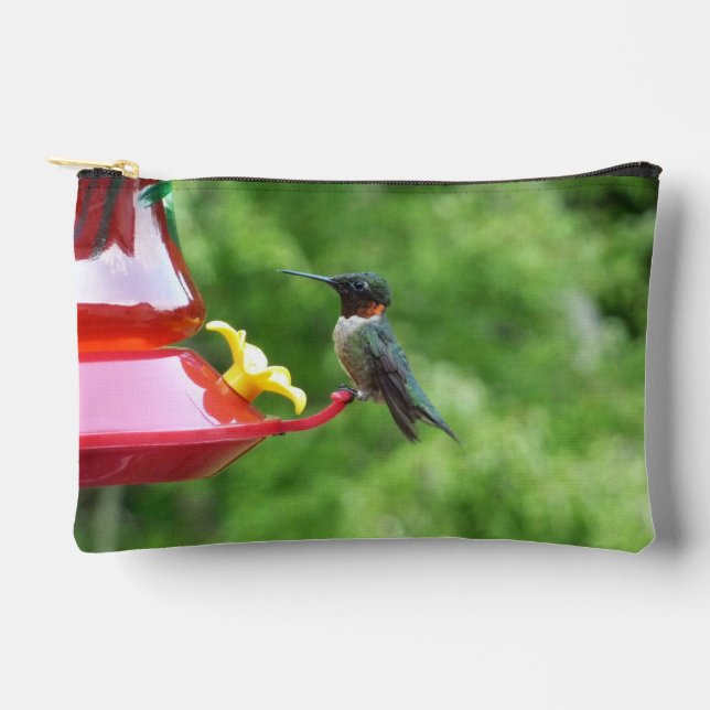 Ruby-Throated Hummingbird Bird Photography Accessory Pouch (Front)