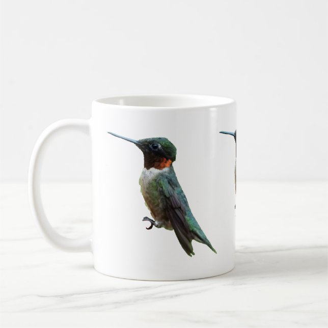 Ruby-Throated Hummingbird Bird Photography Coffee Mug (Left)