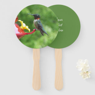 Ruby-Throated Hummingbird Bird Photography Hand Fan