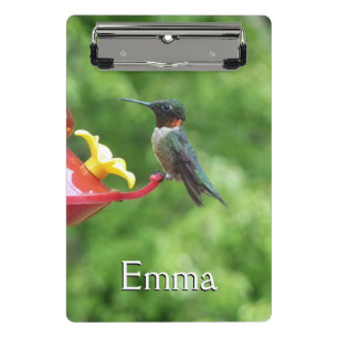 Ruby-Throated Hummingbird Bird Photography Mini Clipboard