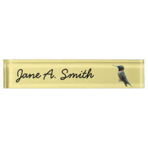 Ruby-Throated Hummingbird Bird Photography Nameplate
