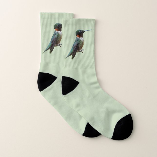 Ruby-Throated Hummingbird Bird Photography Socks (Pair)