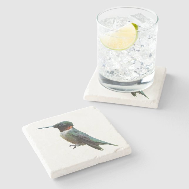 Ruby-Throated Hummingbird Bird Photography Stone Coaster (Side)