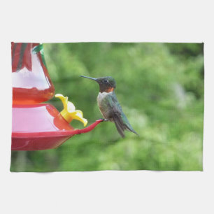 Ruby-Throated Hummingbird Bird Photography Tea Towel