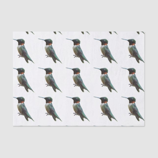 Ruby-Throated Hummingbird Bird Photography Tissue Paper (Front)