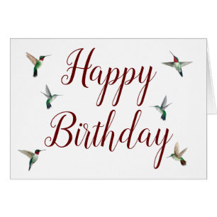 Ruby-throated Hummingbird Birthday Card