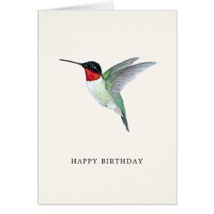 Ruby-throated Hummingbird Birthday Card