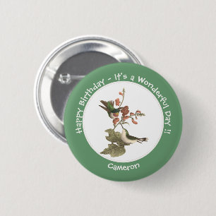Ruby-throated Hummingbird, Birthday or Other Party 6 Cm Round Badge