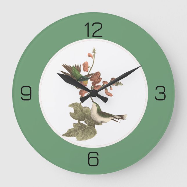 Ruby-throated Hummingbird, Birthday or Other Party Large Clock (Front)