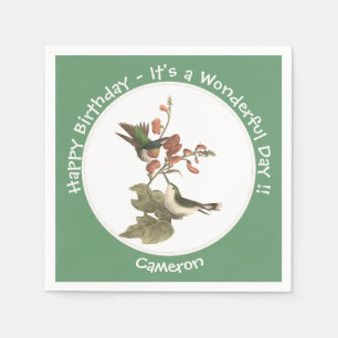 Ruby-throated Hummingbird, Birthday or Other Party Napkin