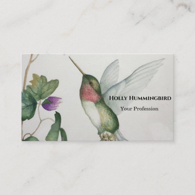 Ruby Throated Hummingbird Business Card (Front)