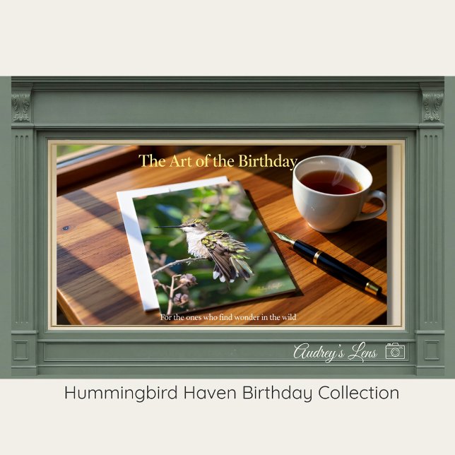 Ruby-Throated Hummingbird Fine Art Birthday Card (Creator Uploaded)