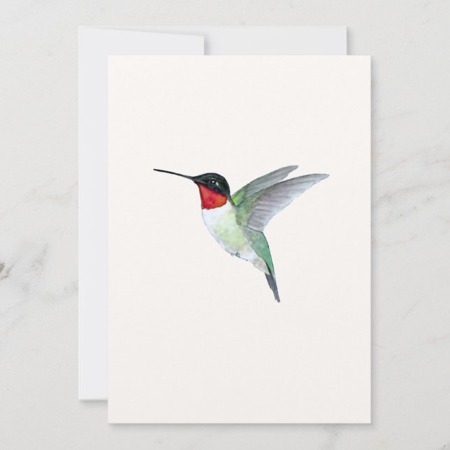 Ruby-throated Hummingbird Flat Greeting Card (Front)