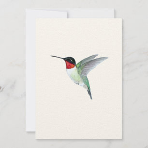 Ruby-throated Hummingbird Flat Greeting Card