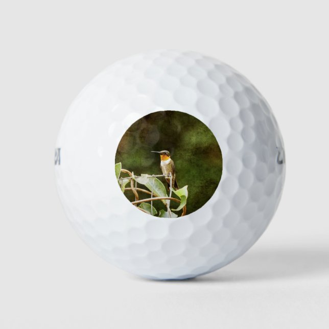 Ruby Throated Hummingbird Golf Balls (Front)