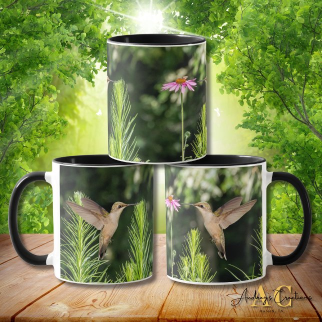 Ruby-Throated Hummingbird "In Flowers" Mug (Creator Uploaded)