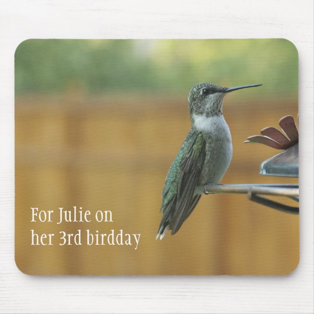 Ruby Throated Hummingbird Mouse Mat (Front)