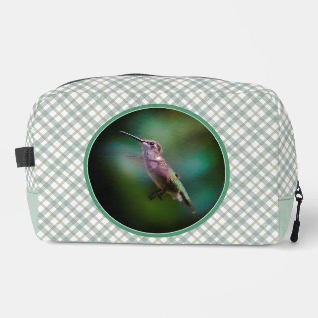 Ruby-throated Hummingbird Original Photograph Dopp Kit (Front)