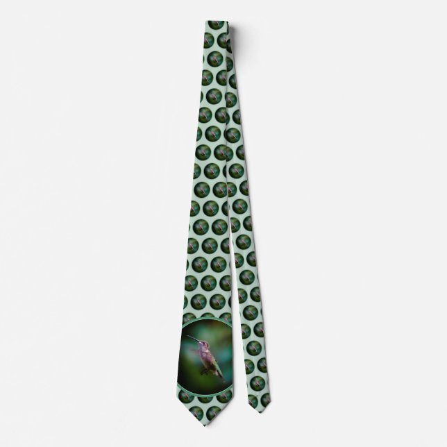 Ruby-throated Hummingbird - Original Photograph Tie (Front)