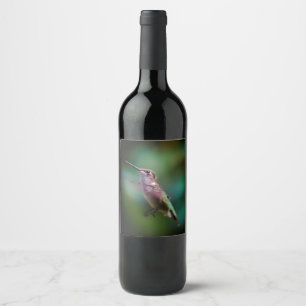 Ruby-throated Hummingbird - Original Photograph Wine Label