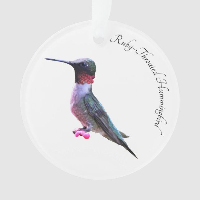 Ruby-Throated Hummingbird Ornament (Front)