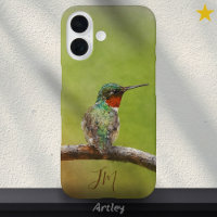 Ruby-Throated Hummingbird Painting Custom Name