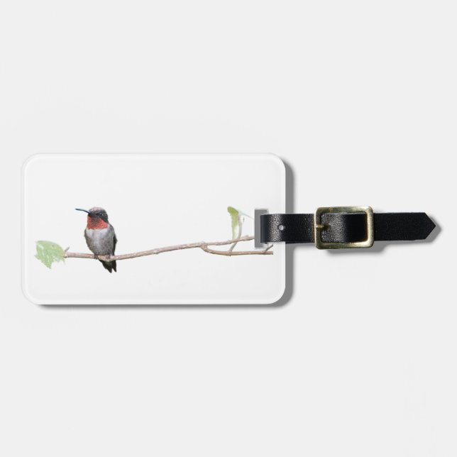 Ruby-Throated Hummingbird, Personalised  Luggage Tag (Front Horizontal)