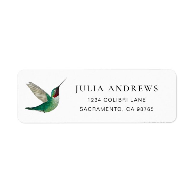 Ruby-throated Hummingbird Return Address Label (Front)