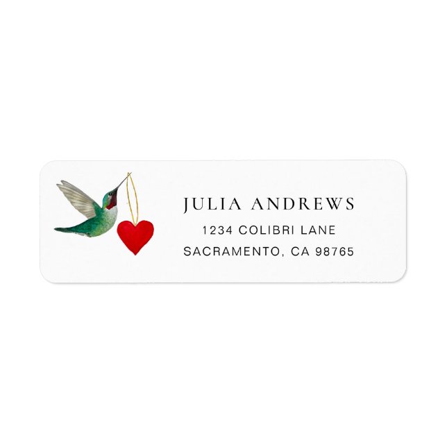 Ruby-throated Hummingbird Return Address Label (Front)