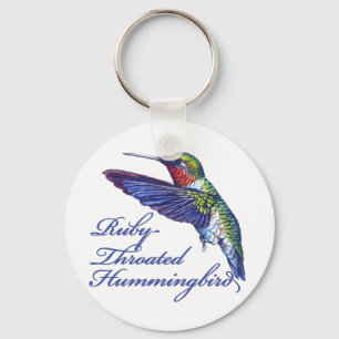 Ruby Throated Hummingbird Scripted Key Ring
