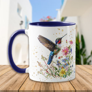 Ruby Throated Hummingbird Spring Flowers Mug