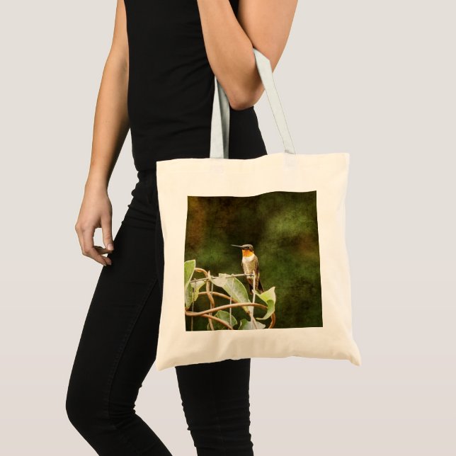 Ruby Throated Hummingbird Tote Bag (Front (Product))