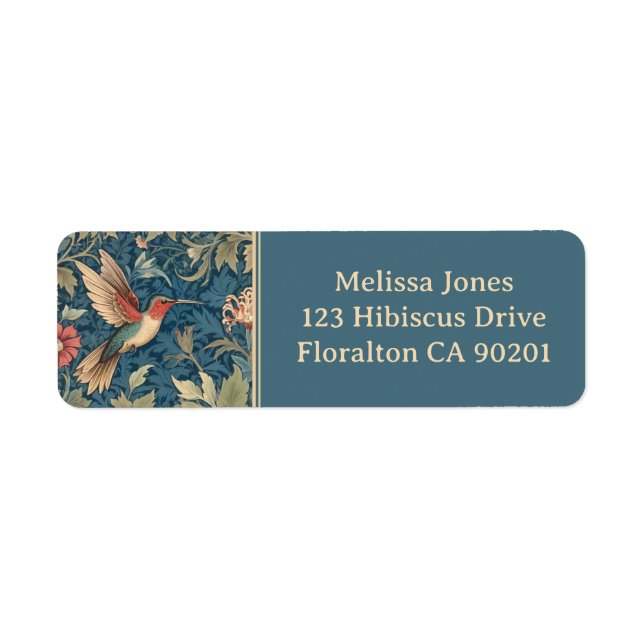 Ruby-throated hummingbird William Morris style (Front)