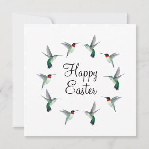 Ruby-throated Hummingbirds Happy Easter Card