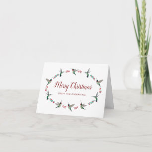 Ruby-throated Hummingbirds Holiday Card