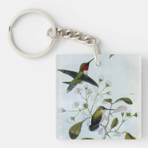 Ruby-throated Hummingbirds Key Ring