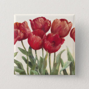 Ruby Tulips 15 Cm Square Badge