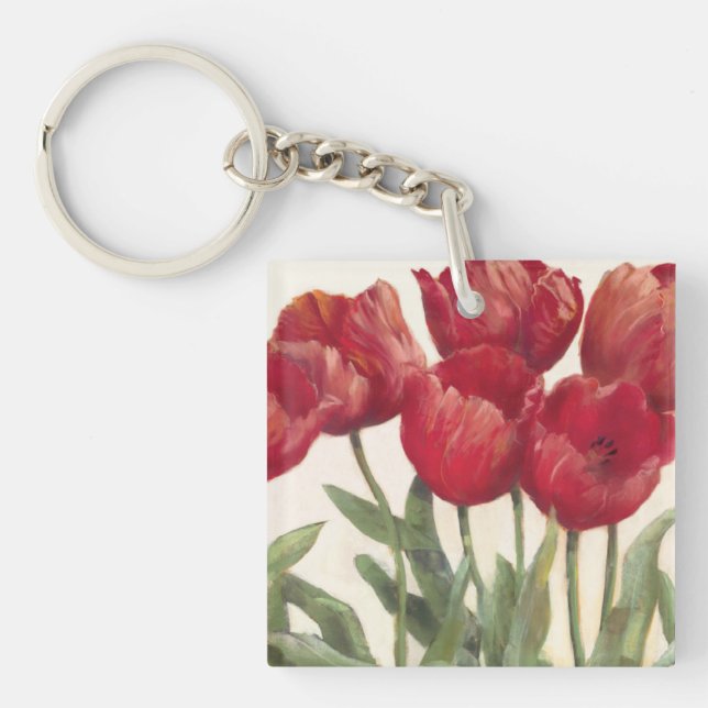 Ruby Tulips Key Ring (Front)