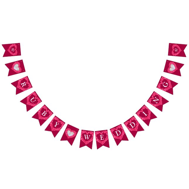 Ruby wedding 40th anniversary custom photo bunting  (All)