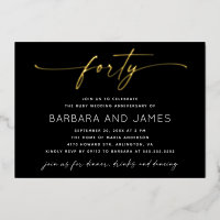 Ruby Wedding 40th Anniversary | Gold & Black Photo