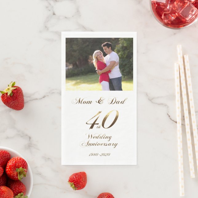 Ruby Wedding 40th Anniversary Parents Napkin (Insitu)