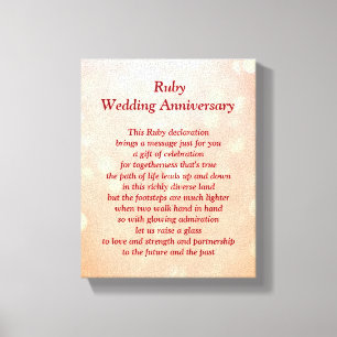 Ruby Wedding Anniversary Canvas