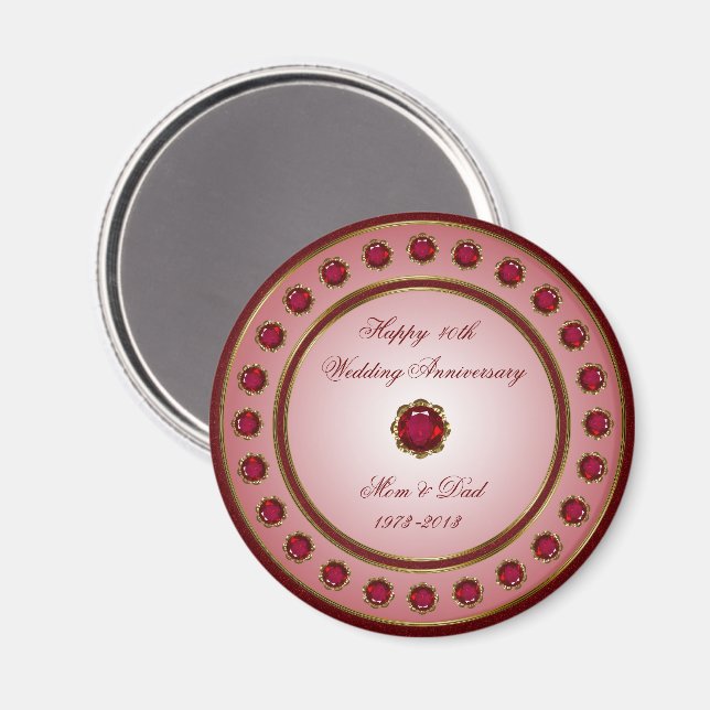 Ruby Wedding Anniversary Magnet (Front/Back)
