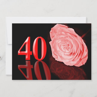 Ruby wedding party invitation