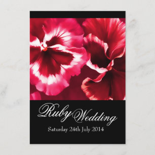 Ruby Wedding Party Invite 40th Black White & Red
