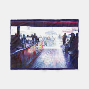 Ruby's, Coney Island, New York Fleece Blanket