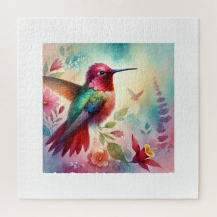 Rubytopaz Hummingbird 050824AREF136 - Watercolor Jigsaw Puzzle